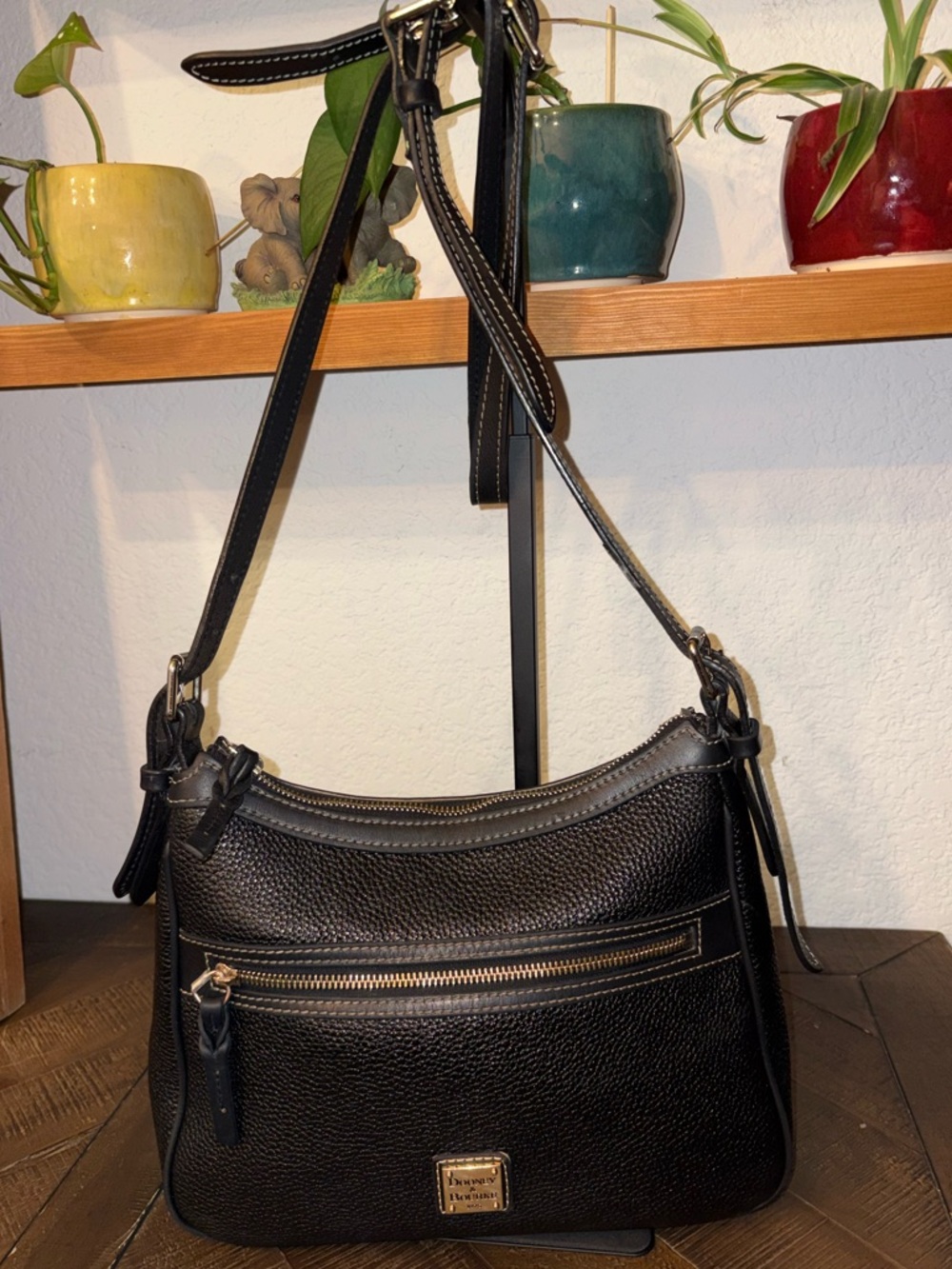 Dooney & Bourke Pebble Grain Small Presley Crossbody Shoulder Bag Black